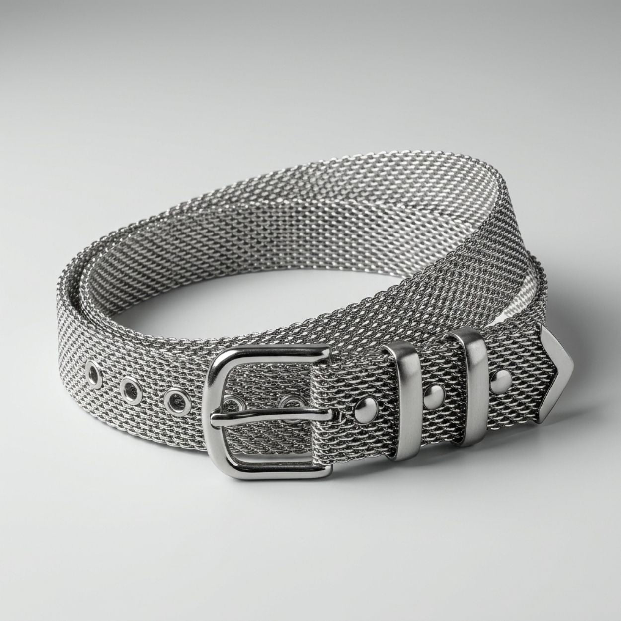 Margaux Women's Silver Metal Mesh Belt
