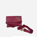 NAMBUCCA - Pink Leather Embroidered Crossbody Bag - BeltNBags