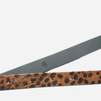 NARWEE - Women's Gold Leopard Print Genuine Leather Belt