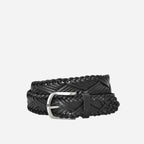 NELSON - Men's Black Plaited Genuine Leather Belt - BeltNBags