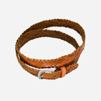 NELSON - Men's Tan Plaited Genuine Leather Belt - BeltNBags