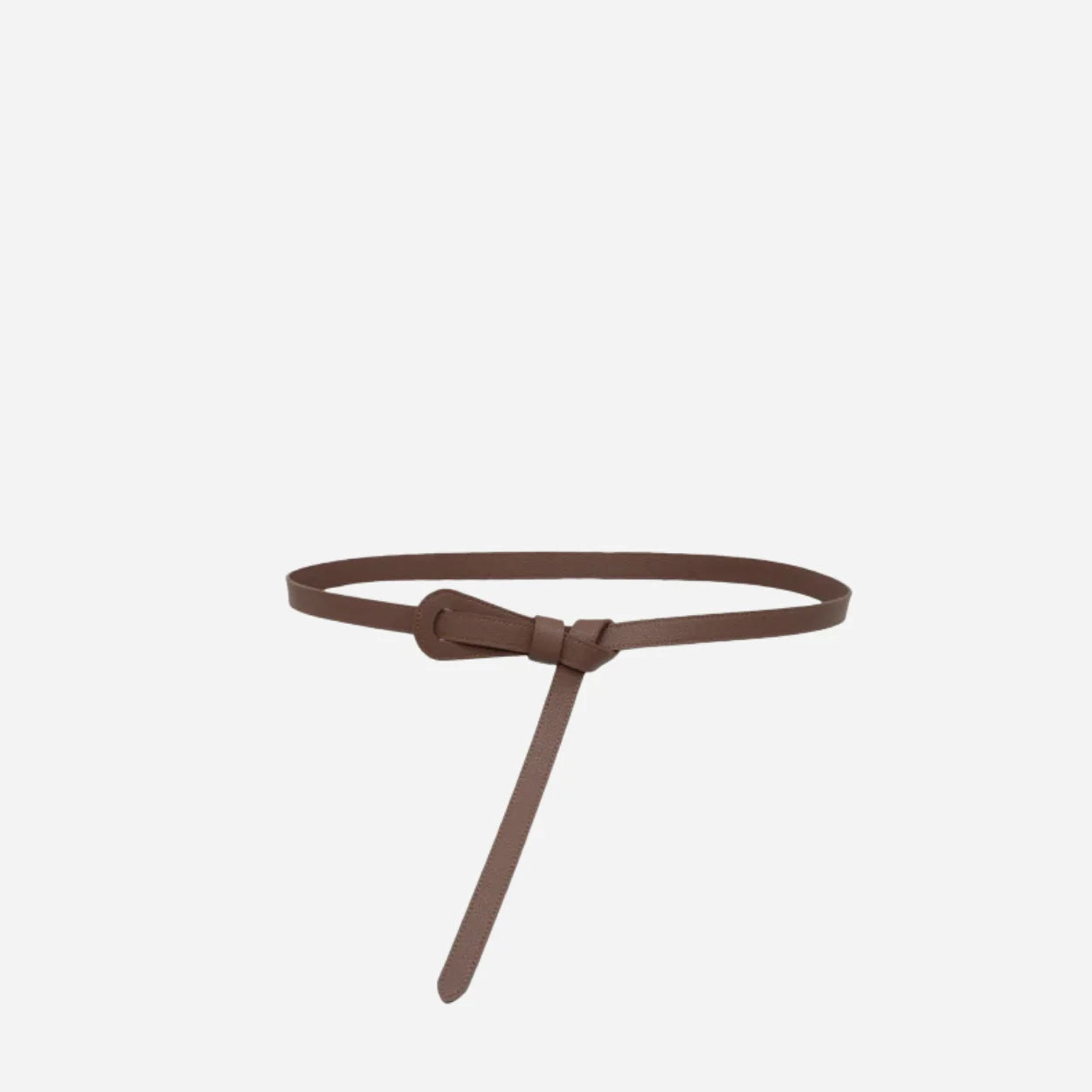 OLIVIA - Women's Latte Brown Genuine Leather Knot Waist Belt