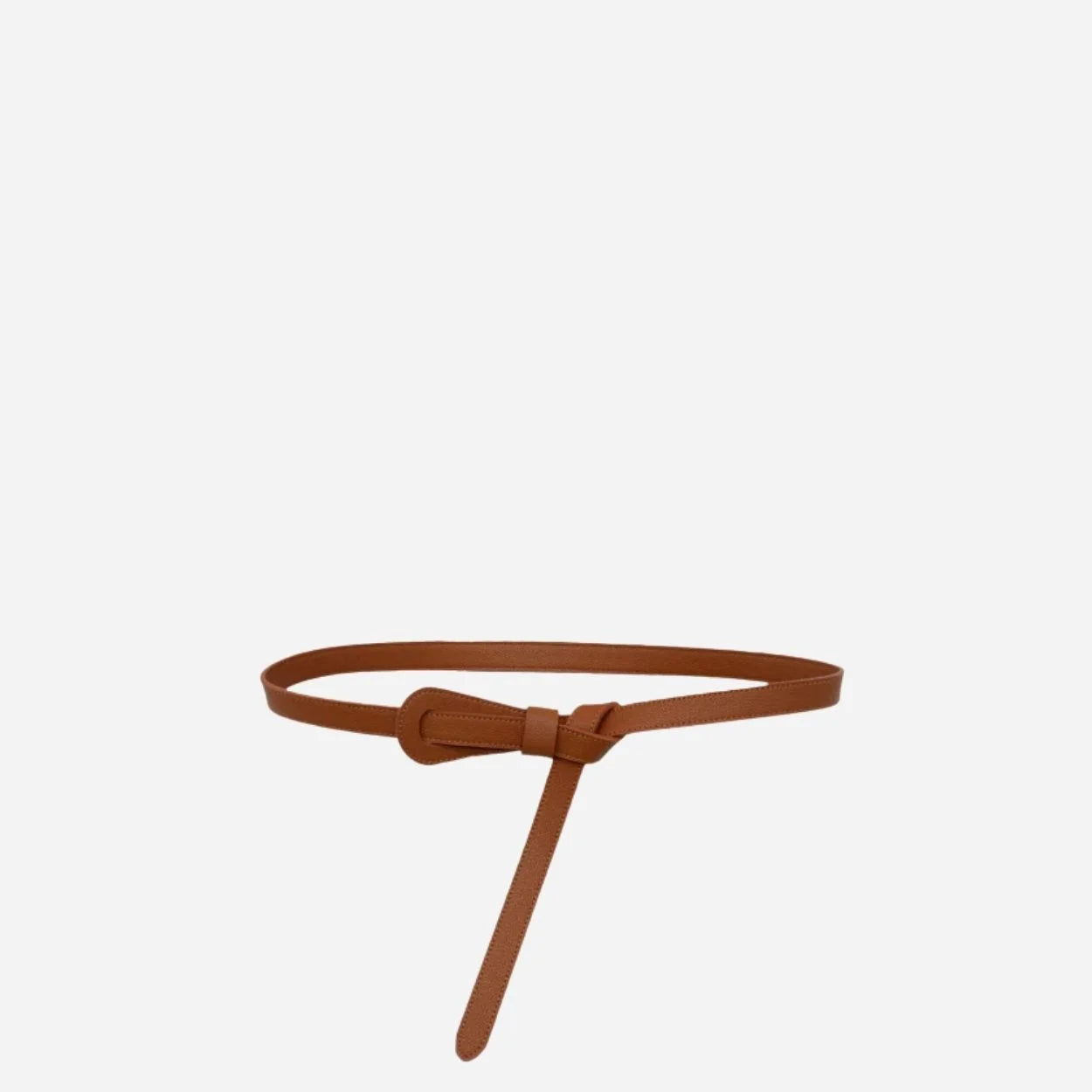 OLIVIA - Women's Tan Genuine Leather Knot Waist Belt