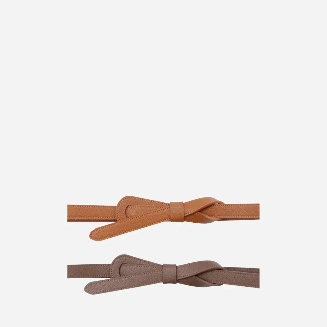 OLIVIA - Women's Tan Genuine Leather Knot Waist Belt