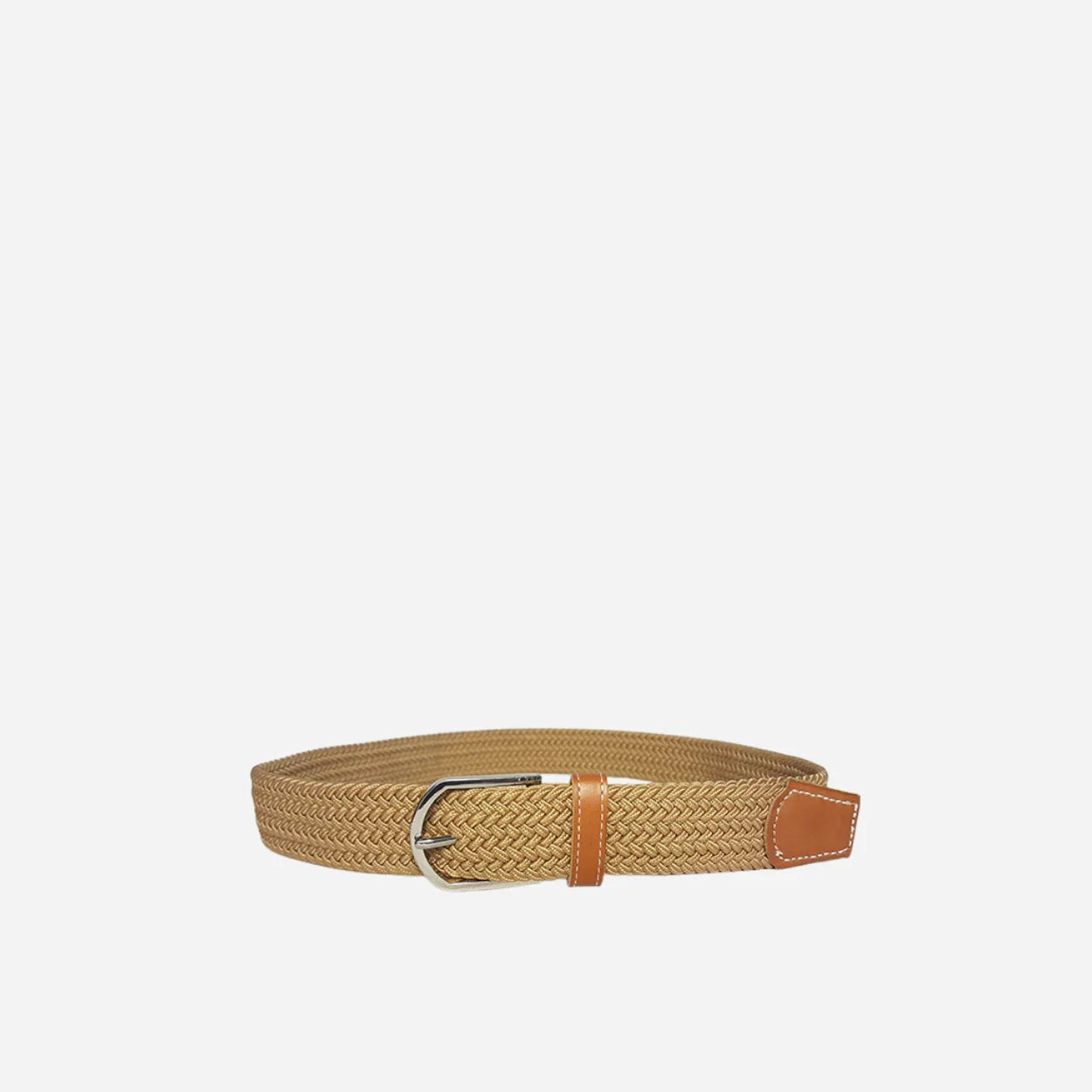 OSCAR - Mens Beige Woven Cotton Elastic Belt - BeltNBags