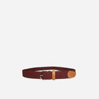 OSCAR - Mens Burgundy Red Woven Cotton Elastic Belt - BeltNBags