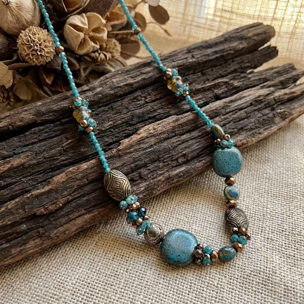 Ocean Stone Boho Necklace For Women