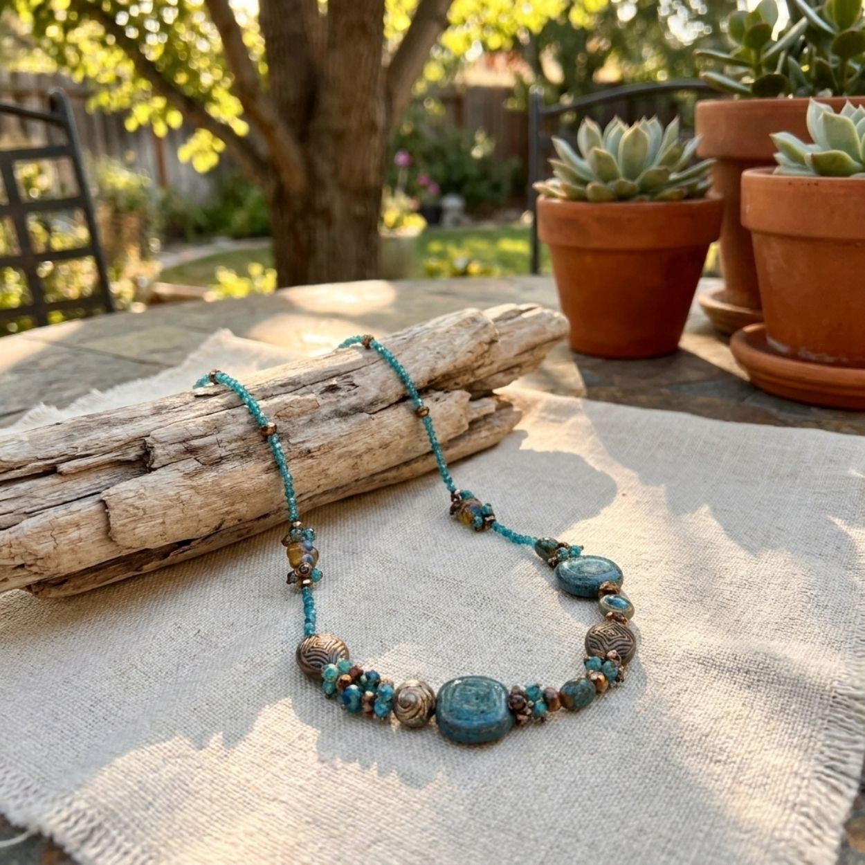 Ocean Stone Boho Necklace For Women
