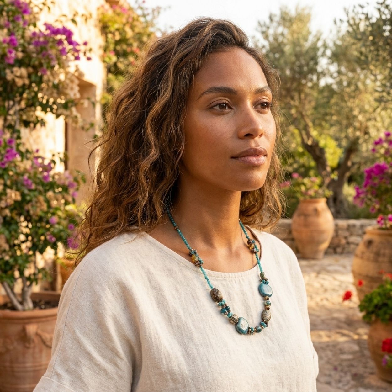 Ocean Stone Boho Necklace For Women