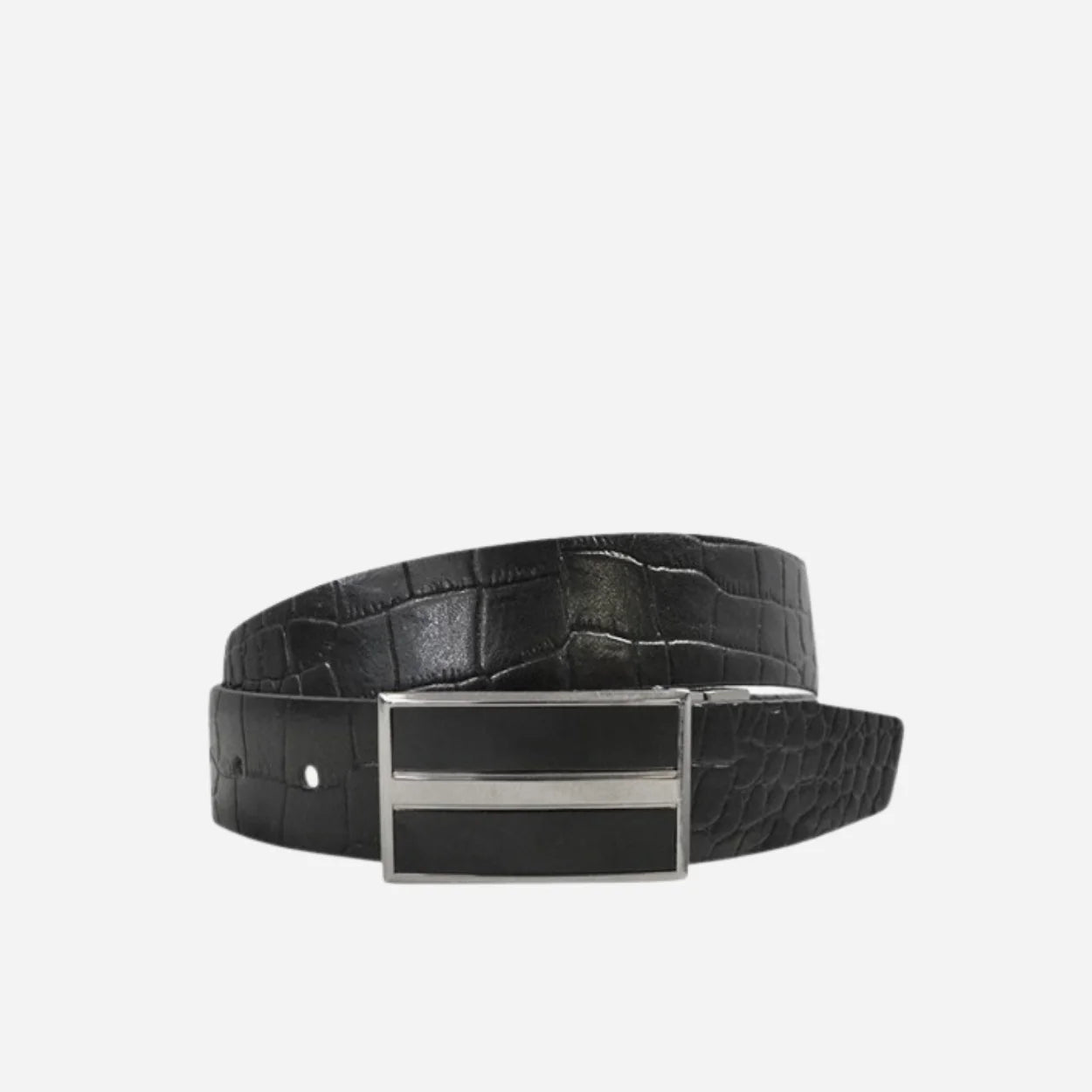 DYLAN - Mens Black Genuine Leather Reversible Belt