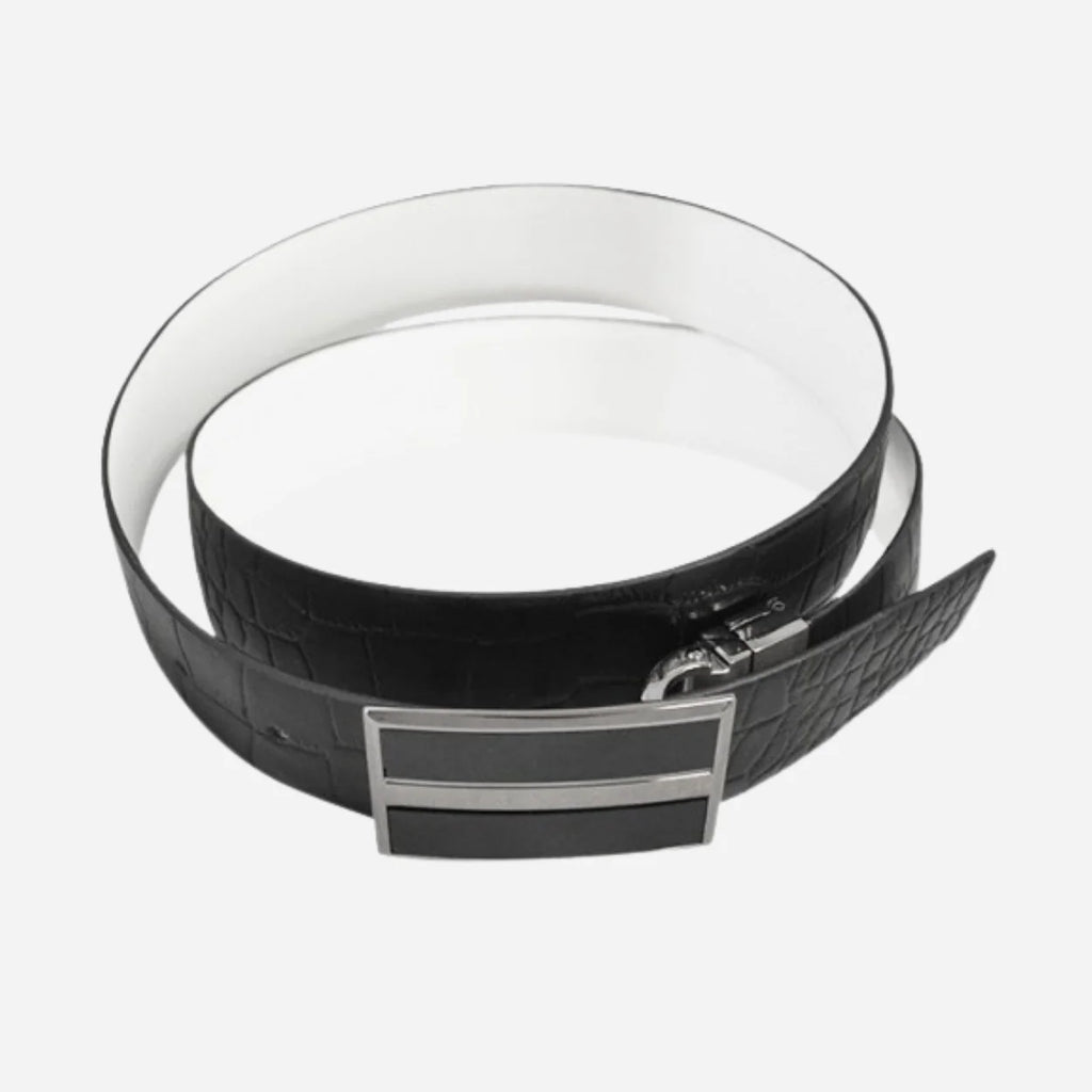 DYLAN - Mens Black Genuine Leather Reversible Belt