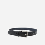 LLOYD - Mens Black Leather Crackle Detail Belt with Silver Buckle - BeltNBags