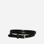 PIPER - Womens Black Genuine Leather Skinny Belt