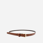 PIPER - Womens Tan Genuine Leather Skinny Belt - BeltNBags