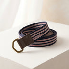Paddington Navy & Red Stripe Unisex Cotton Belt - BeltNBags