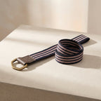 Paddington Navy & Red Stripe Unisex Cotton Belt - BeltNBags