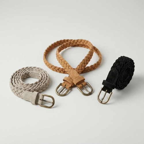 Parker Women's Braided Suede Belt - 3 Pack