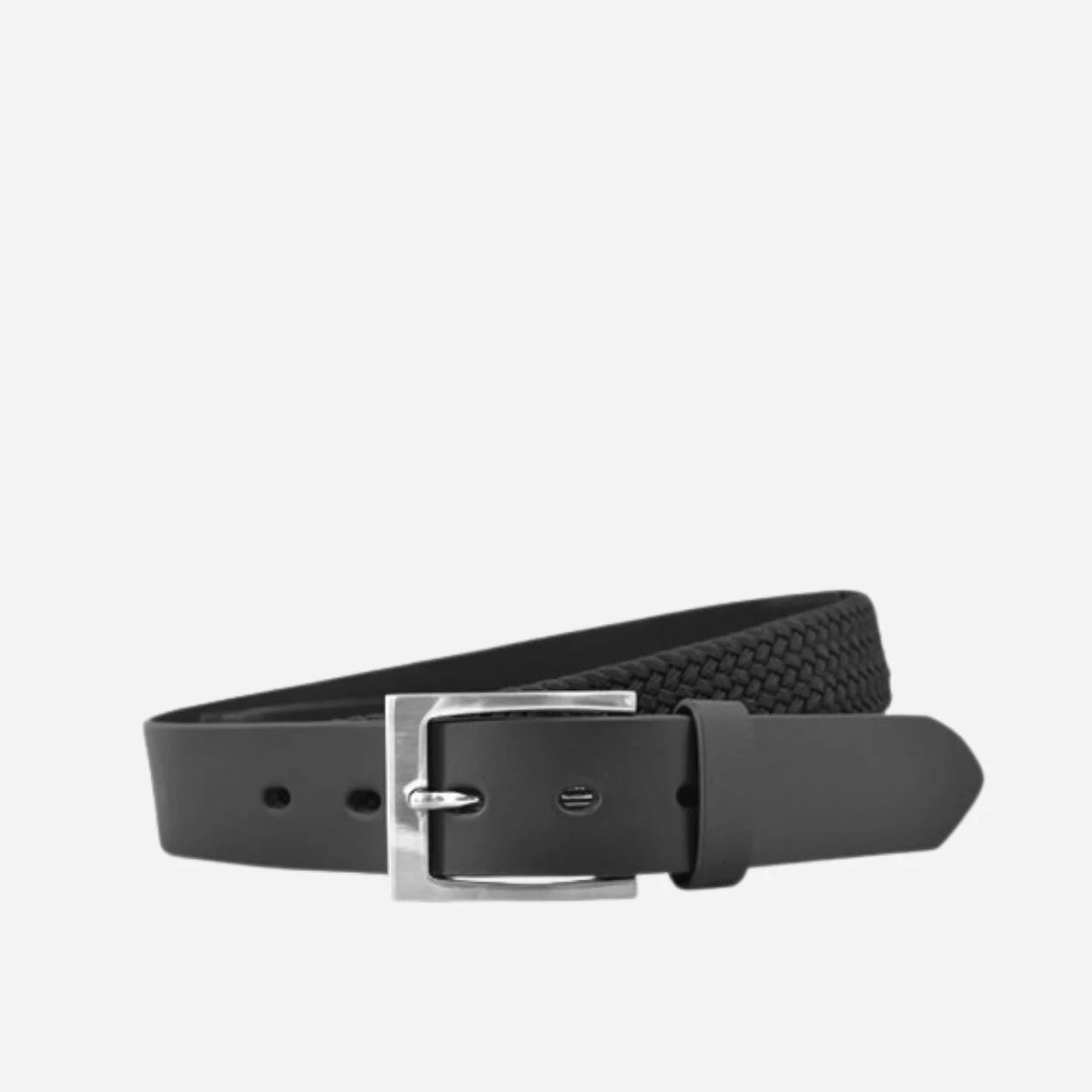 RALPH - Mens Black Genuine Leather BIG SIZE Flexi-Belt