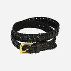 RIETERS - Mens Black Leather Plait Belt - BeltNBags