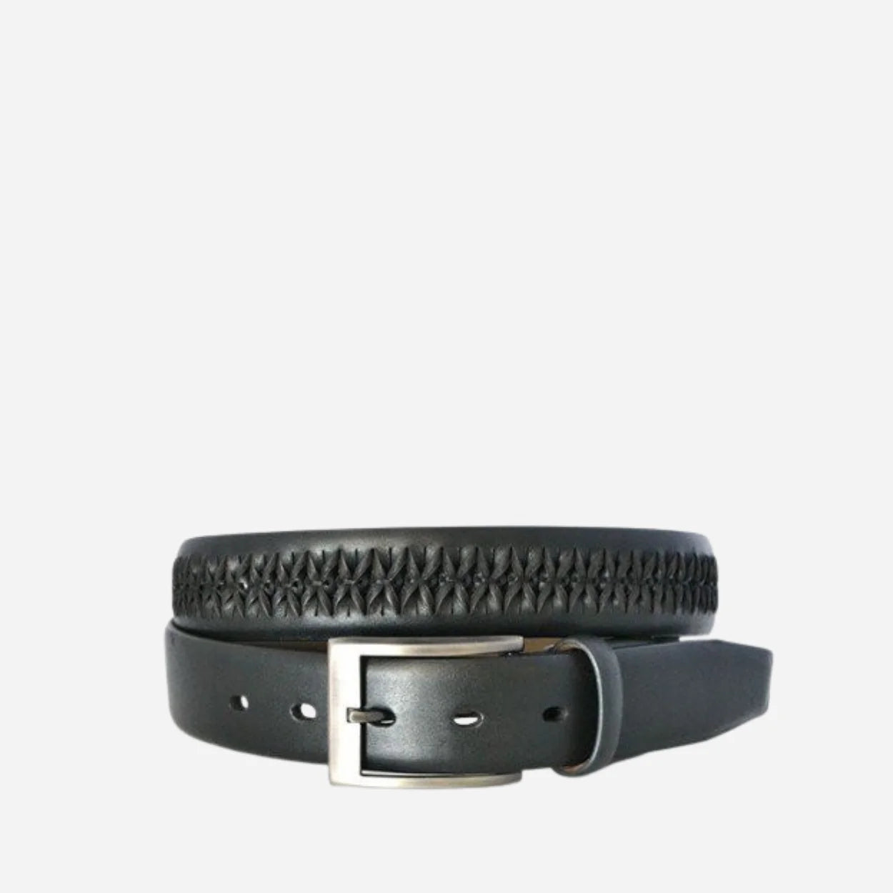 ROBERTO - Mens Black Leather Belt - BeltNBags