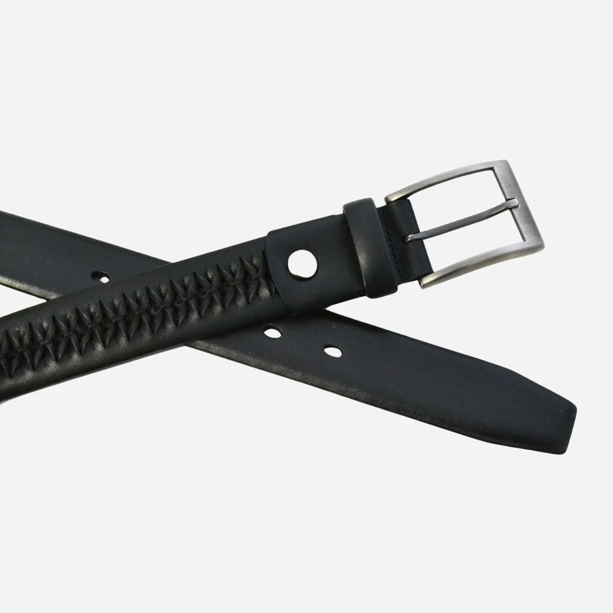 ROBERTO - Mens Black Leather Belt - BeltNBags