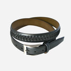 ROBERTO - Mens Black Leather Belt - BeltNBags