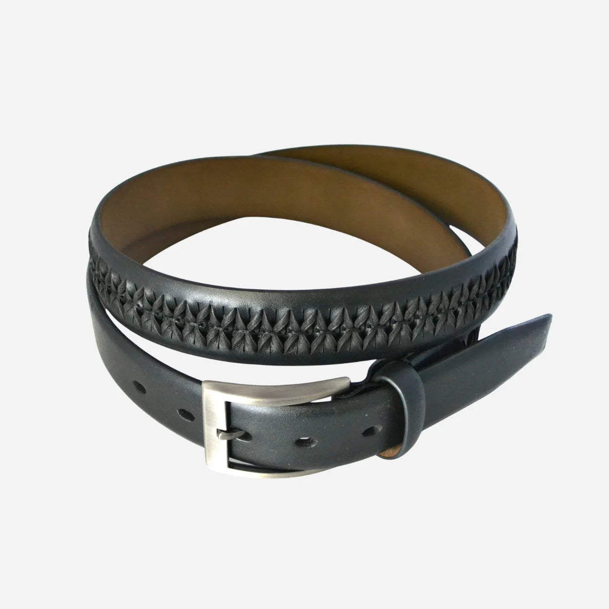 ROBERTO - Mens Black Leather Belt - BeltNBags
