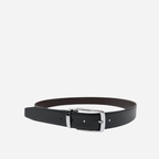 ROMEO - Men's Black/Chocolate Reversible Genuine Leather Belt