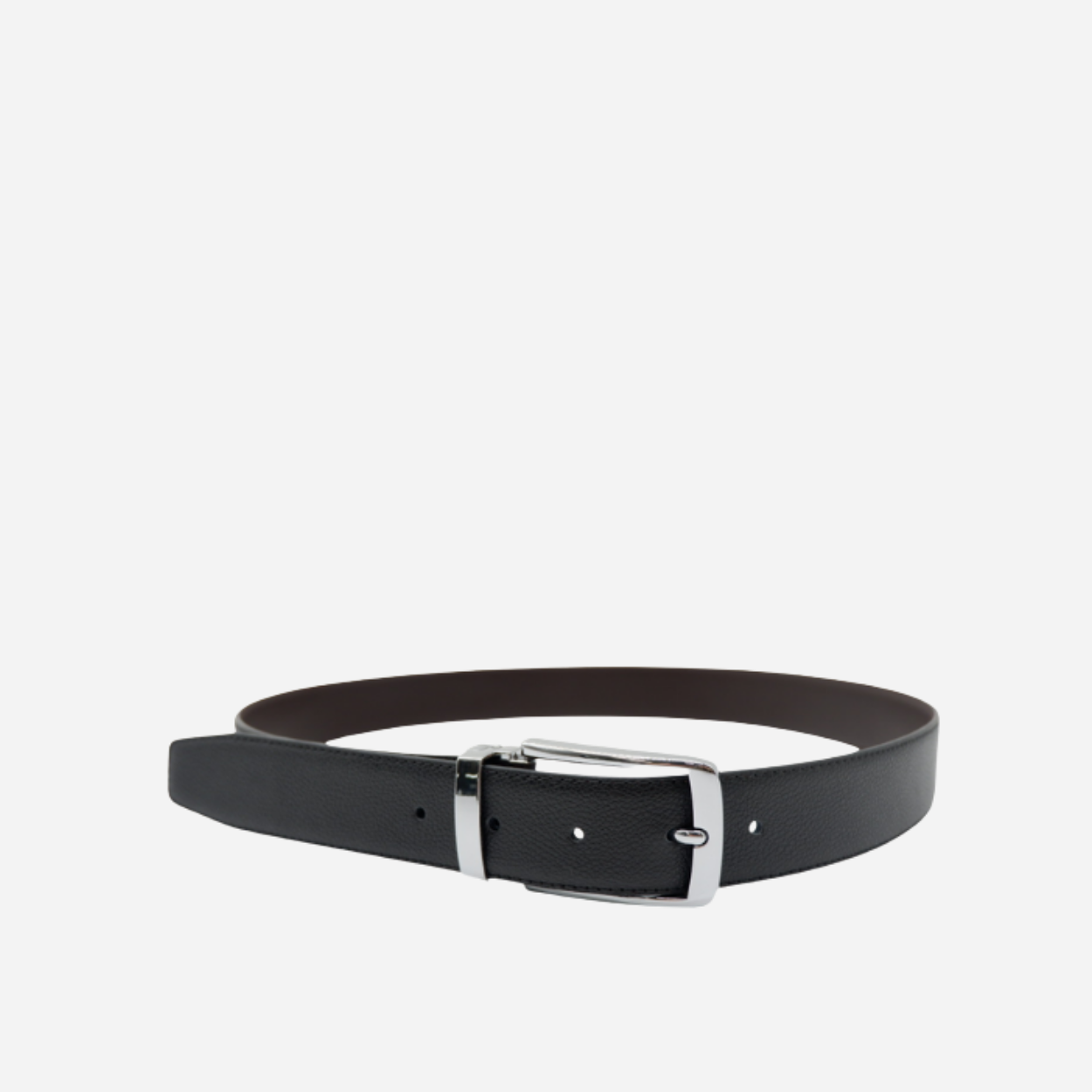 ROMEO - Men's Black/Chocolate Reversible Genuine Leather Belt