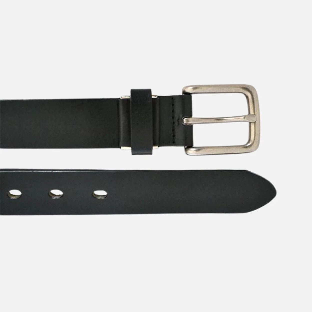 RUSSELL - Unisex Black Genuine Leather Belt