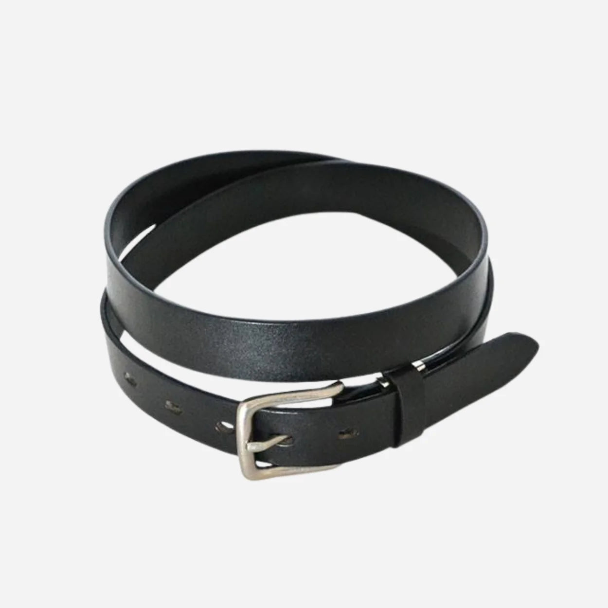 RUSSELL - Unisex Black Genuine Leather Belt