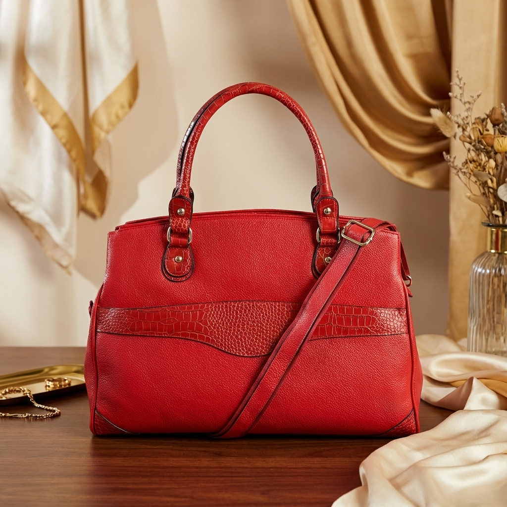 ROTHBURY Red Leather Weekender Duffle Bag Holiday Travel Crossbody Bag