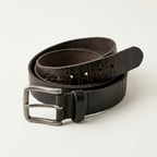 Reid Men's Dark Brown Cracked Leather Belt