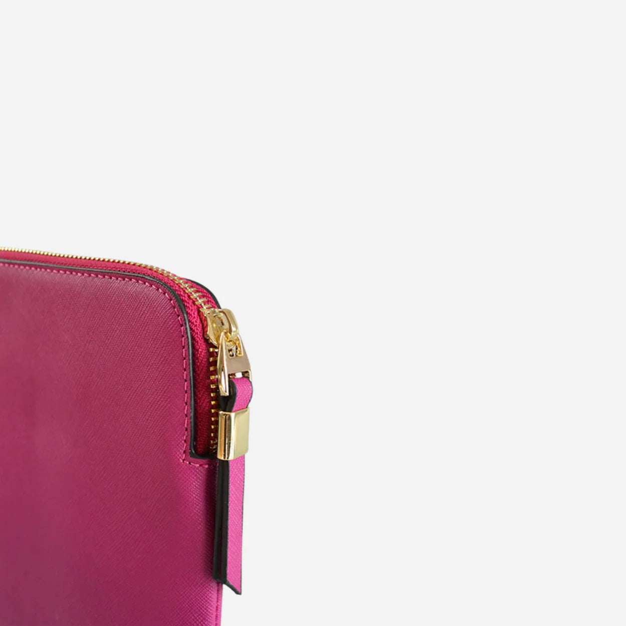 SORRENTO - Magenta Structured Saffiano Clutch