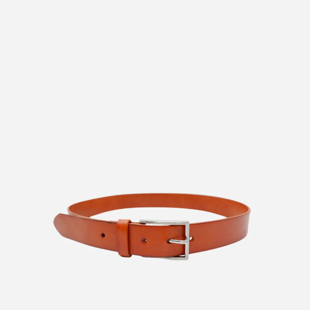 STAVROS - Mens Dark Tan Genuine Leather Dress Belt