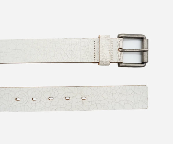 Steven Men's White Leather Belt | Minimalist Style | BeltNBags
