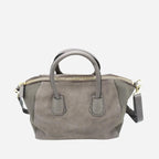 ST IVES - Grey Genuine Suede Leather Handbag Clearance - BeltNBags