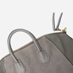 ST IVES - Grey Genuine Suede Leather Handbag Clearance - BeltNBags