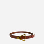 SUNBURY - Women's Tan Genuine Leather Belt with Triangle Buckle