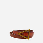SUNBURY - Women's Tan Genuine Leather Belt with Triangle Buckle