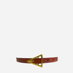 SUNBURY - Women's Tan Genuine Leather Belt with Triangle Buckle