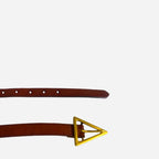 SUNBURY - Women's Tan Genuine Leather Belt with Triangle Buckle