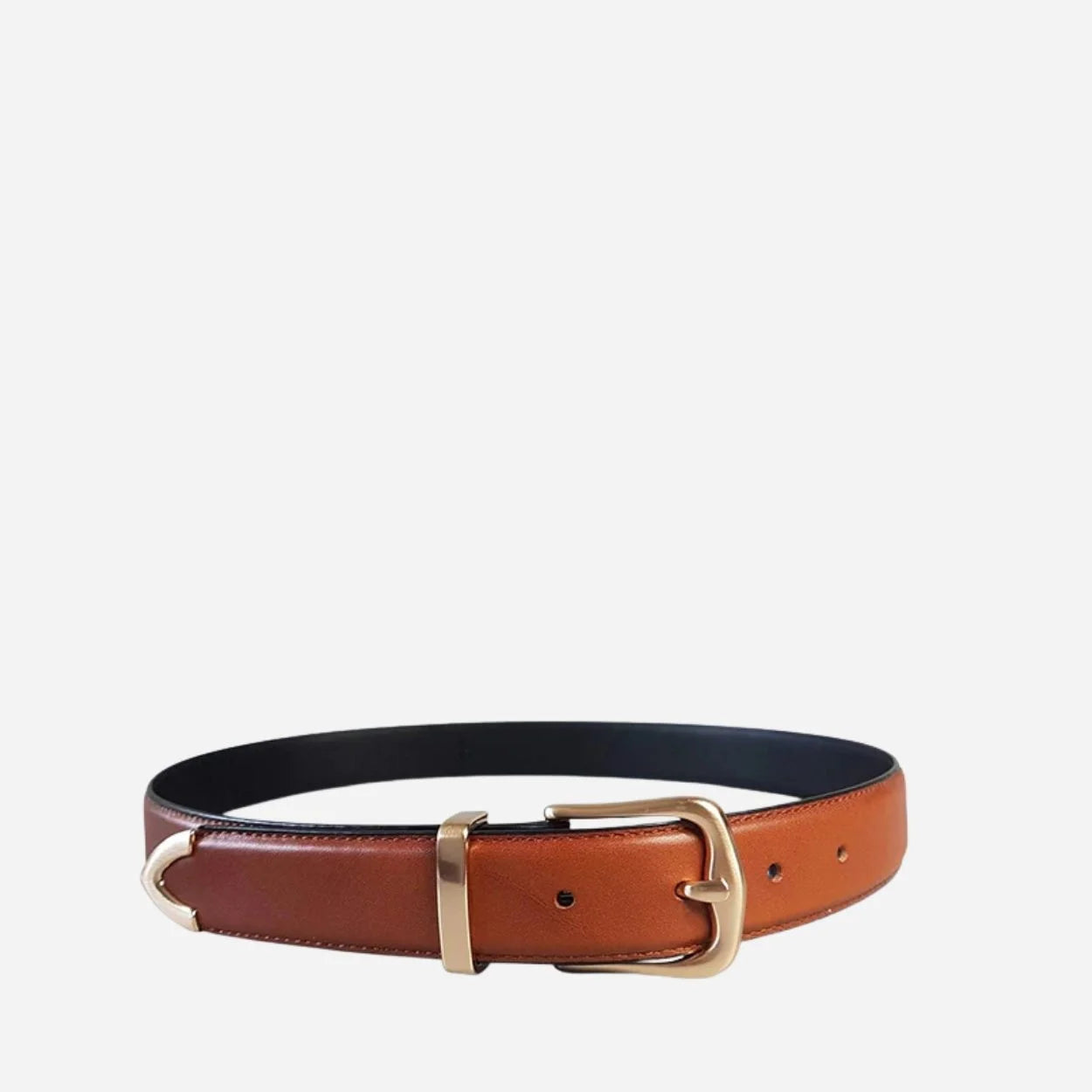 SURRY HILLS - Women's Tan Genuine Leather Belt with Gold Buckle