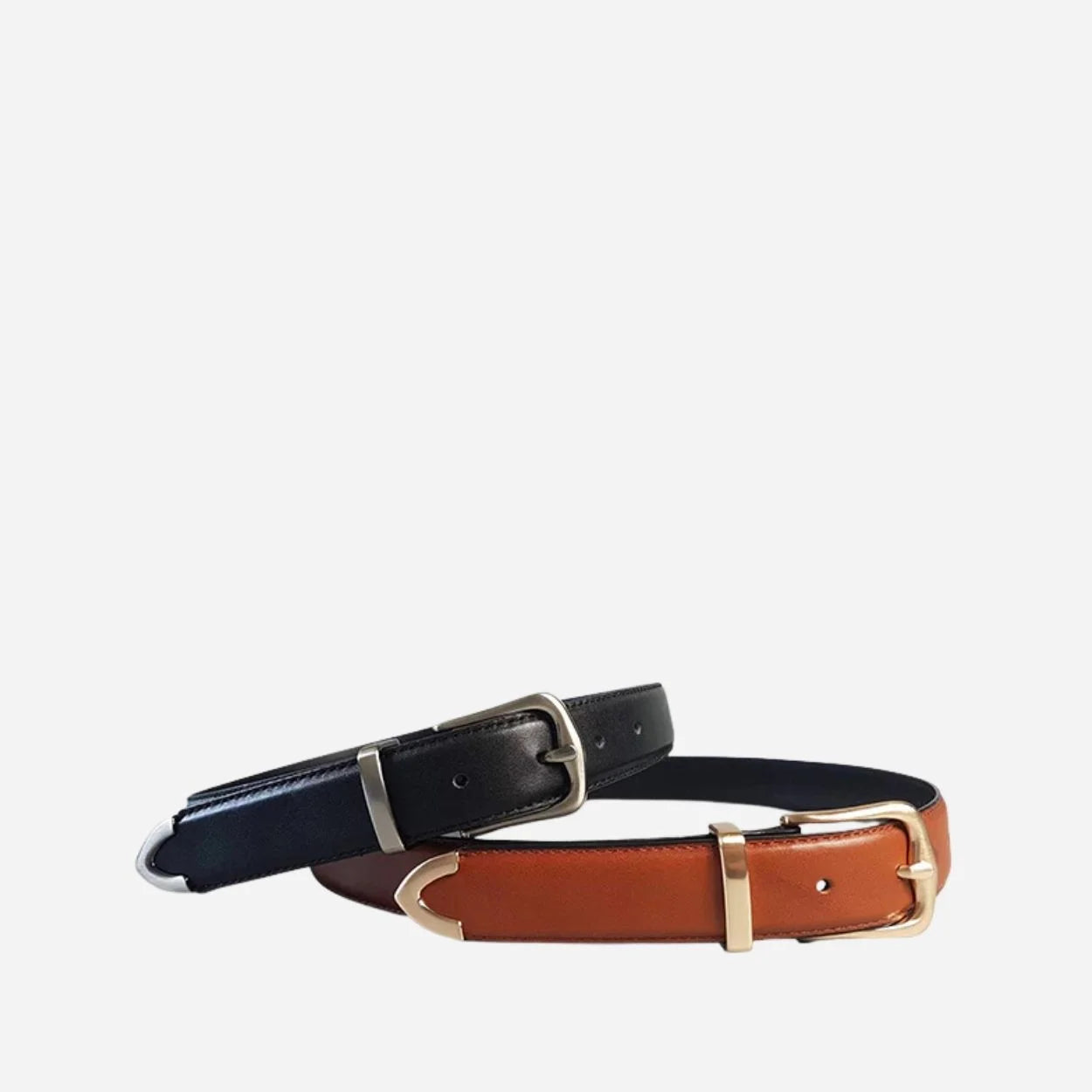 SURRY HILLS - Women's Tan Genuine Leather Belt with Gold Buckle