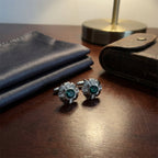 Sterling Emerald Vintage Floral Cufflinks For Men - BeltNBags