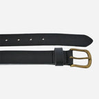 TOBEN - Mens Black Genuine Leather Dress Belt - BeltNBags