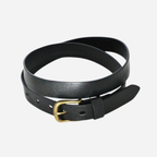 DAKOTA - Mens Black Leather Dress Belt - BeltNBags