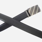 TOBY - Mens Black Leather Ratchet Dress Belt - BeltNBags