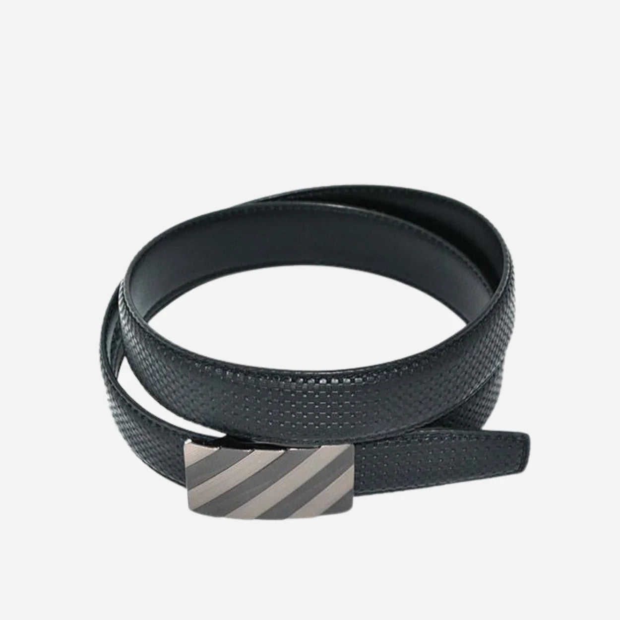 TOBY - Mens Black Leather Ratchet Dress Belt - BeltNBags