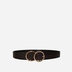TOWNSVILLE - Womens Dark Brown Double Ring Leather Belt